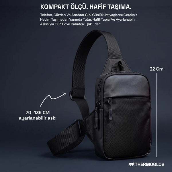 ThermoGlov Unisex Kompakt Çapraz Omuz/Göğüs Çantası