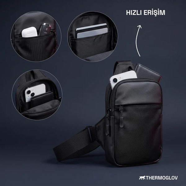 ThermoGlov Unisex Kompakt Çapraz Omuz/Göğüs Çantası